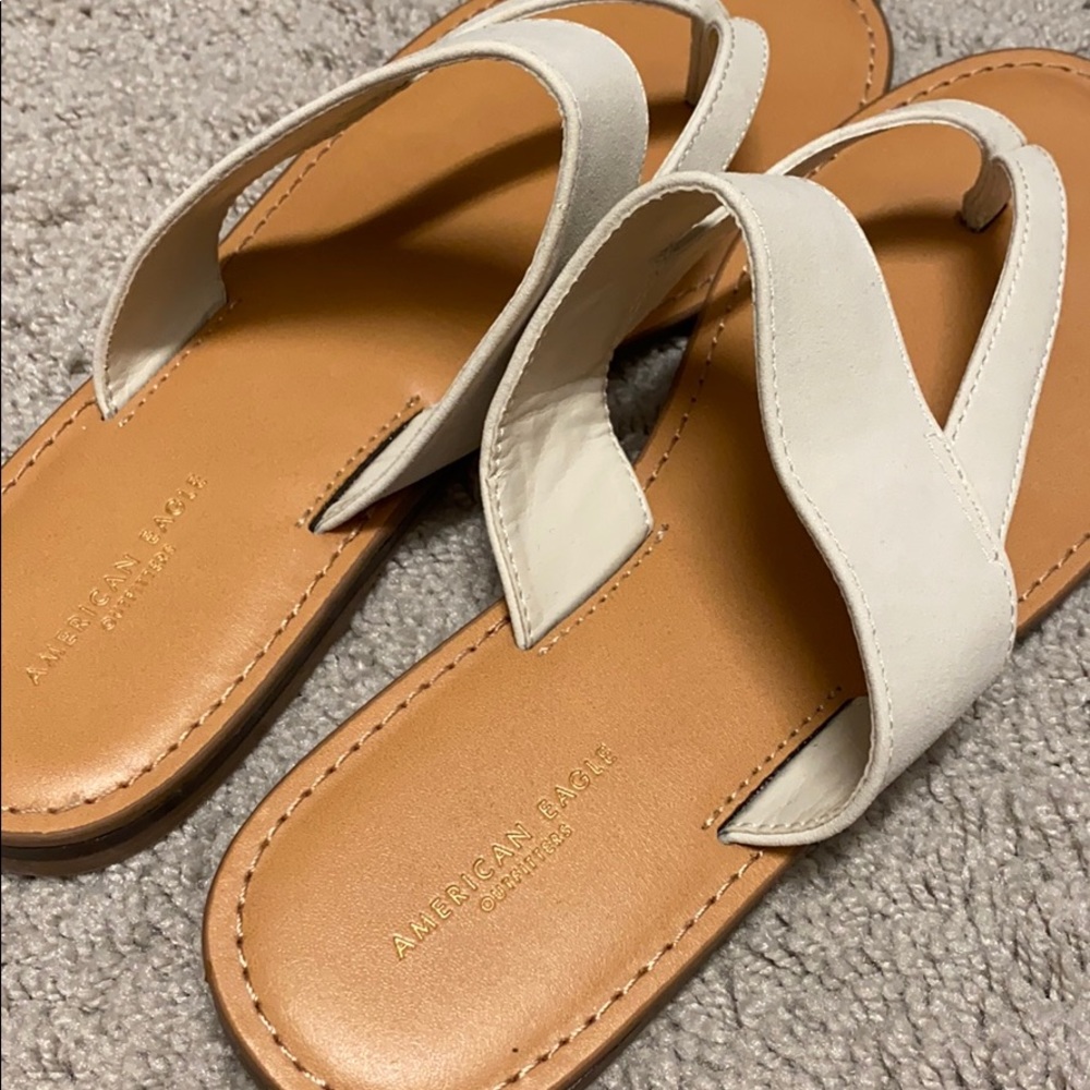 White flip flop sandals